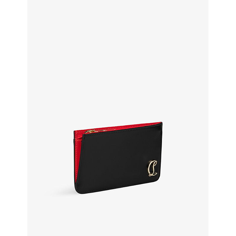 Shop Christian Louboutin Women's Black Loubi54 Zipped Leather Card Holder
