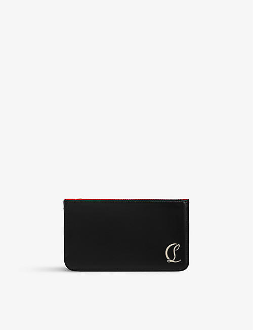CHRISTIAN LOUBOUTIN: Loubi54 zipped leather card holder