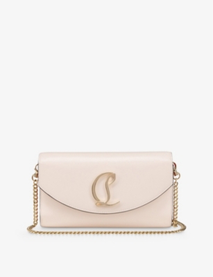 Christian Louboutin Loubi54 Logo-embellished Leather Clutch Bag In Leche