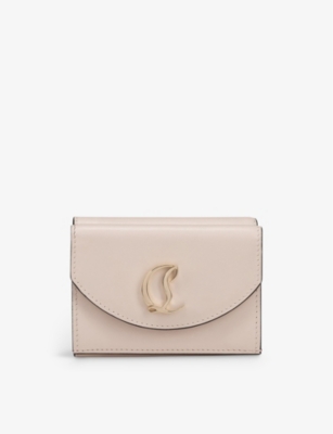 CHRISTIAN LOUBOUTIN CHRISTIAN LOUBOUTIN WOMENS CREAM LOUBI54 LOGO-EMBELLISHED LEATHER WALLET,67481607