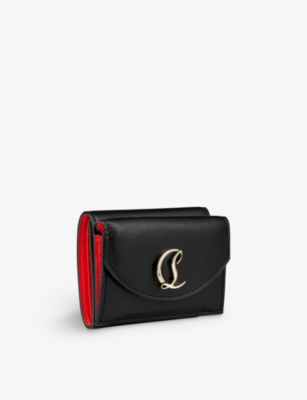 Christian Louboutin Womens Black Loubi54 Leather Wallet In Black