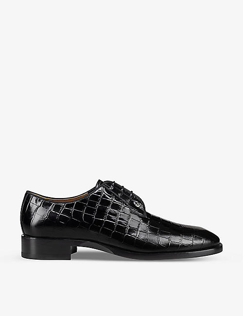 CHRISTIAN LOUBOUTIN: Chambeliss croc-embossed leather shoes
