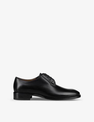 Shop Christian Louboutin Women's Black Chambeliss Leather Derby Shoes