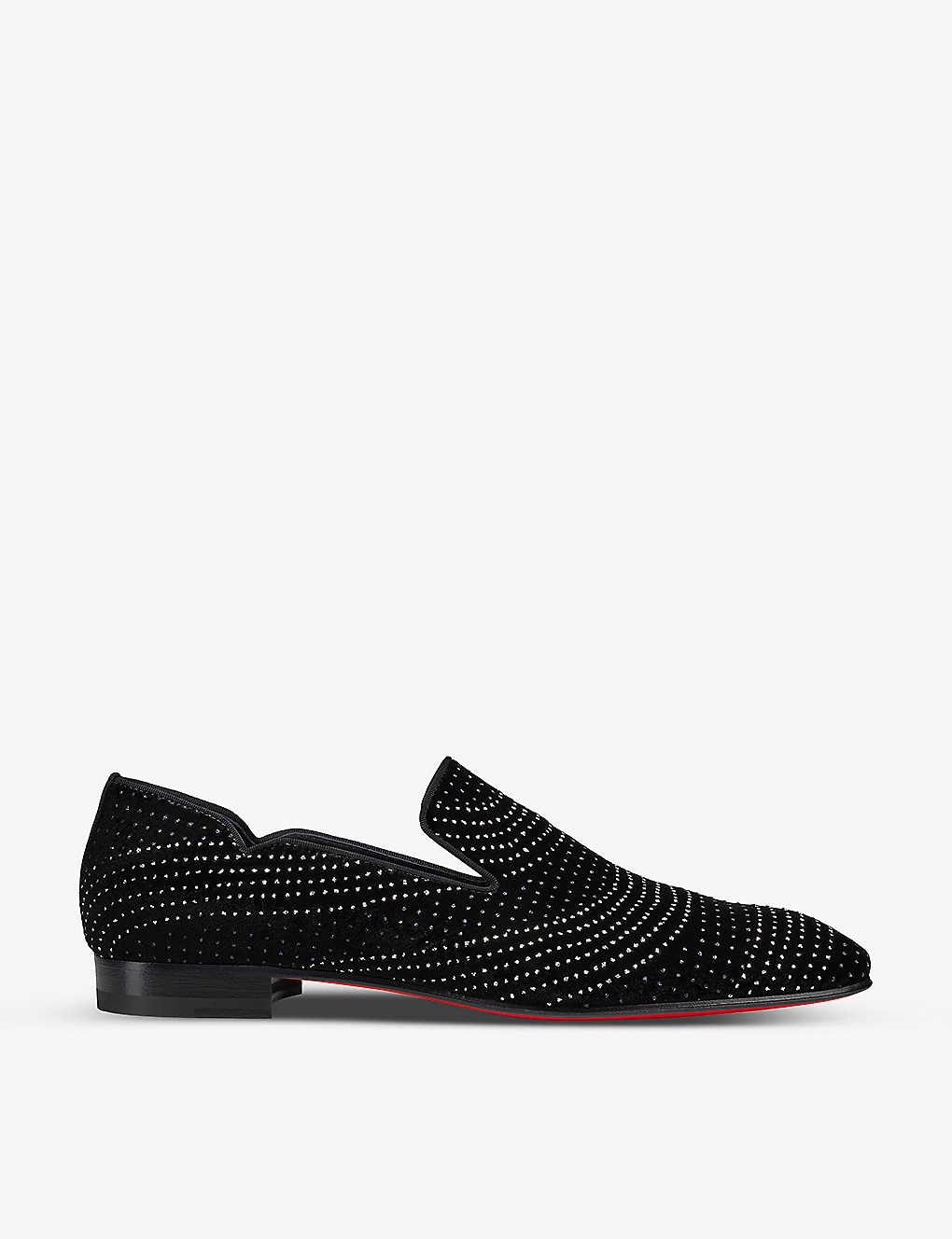 CHRISTIAN LOUBOUTIN DANDY CHICK CRYSTAL-EMBELLISHED WOVEN LOAFERS,67487012