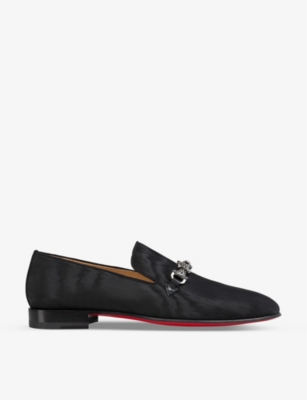 CHRISTIAN LOUBOUTIN: Equiswing spike-embellished velvet loafers
