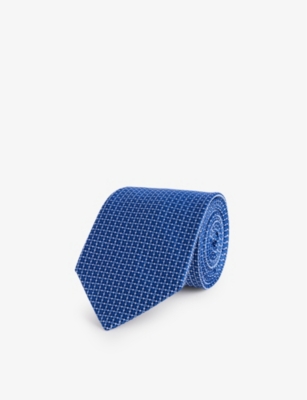 LANVIN: Abstract-pattern silk tie