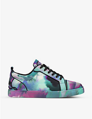 CHRISTIAN LOUBOUTIN: Fun Louis Junior marble-effect low-top woven trainers