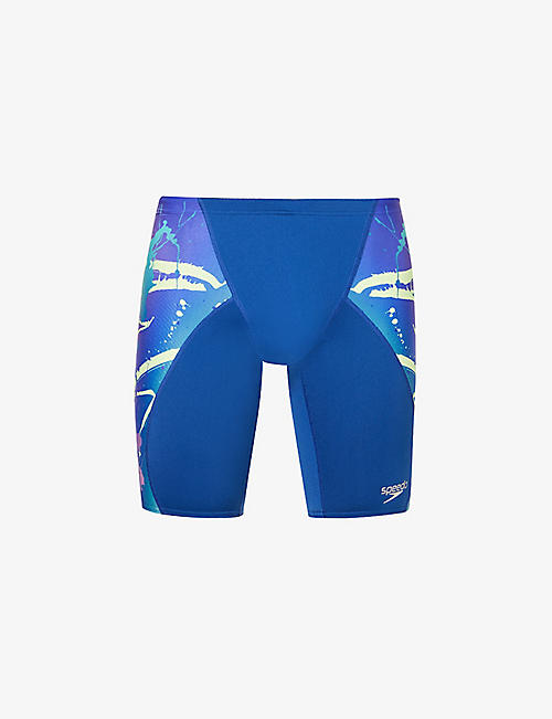SPEEDO: Jammer abstract-print swim shorts