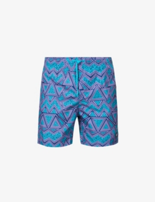 Speedo Watershort 40cm Geo-print Recycled-polyester Swim Shorts In Multi