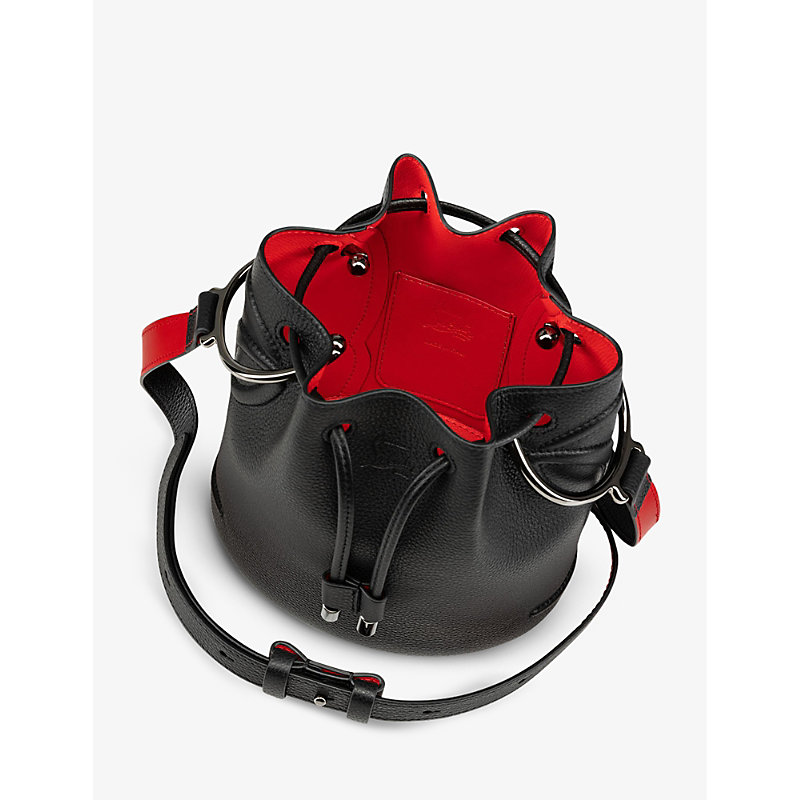Shop Christian Louboutin Womens Black By My Side Leather Bucket Bag