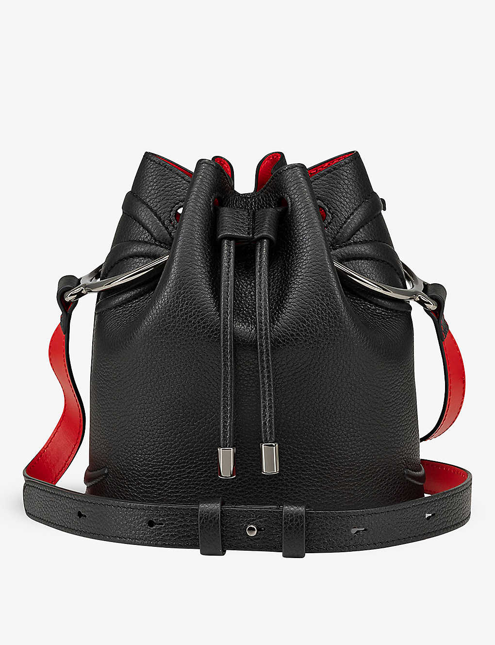 Shop Christian Louboutin Womens Black By My Side Leather Bucket Bag