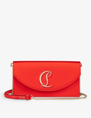Christian Louboutin Loubi54 Crepe Satin Clutch In Ole