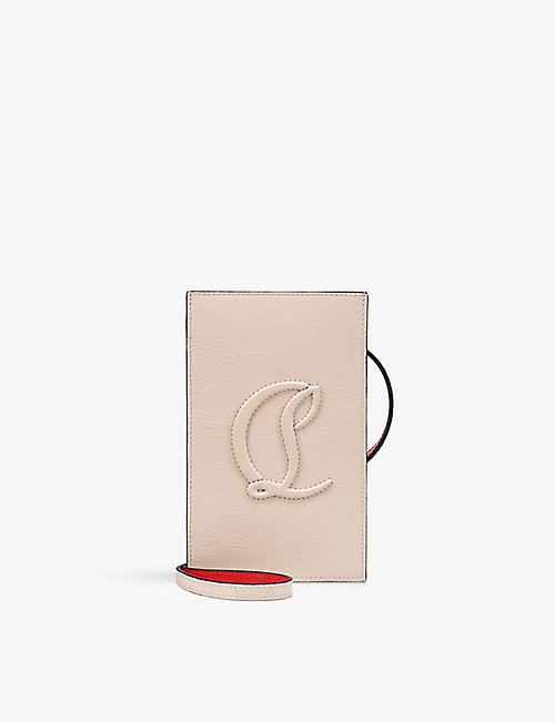 CHRISTIAN LOUBOUTIN: By My Side logo-embossed leather phone pouch