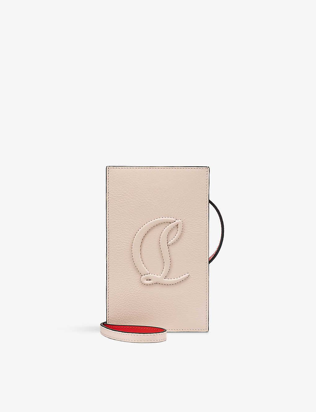 Christian Louboutin Womens Leche By My Side Logo-embossed Leather Phone Pouch