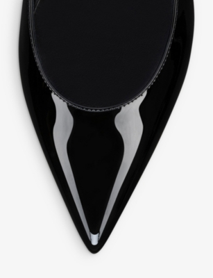 Shop Christian Louboutin Womens Black Hot Chickita Patent-leather Slingback Pumps
