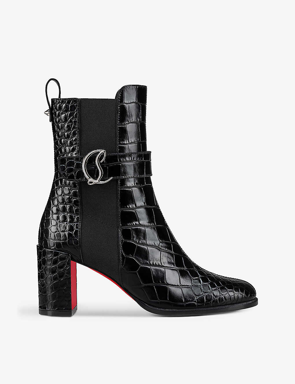 Christian Louboutin Cl Chelsea Booty Leather Boots 70 In Black