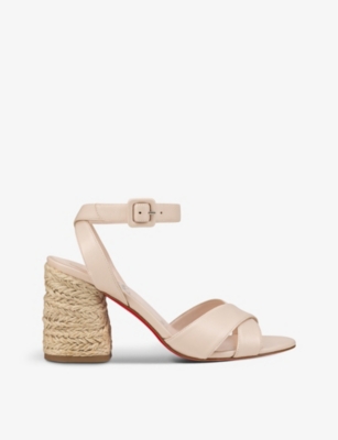 Christian Louboutin Mariza Block Heel Sandal In Leche