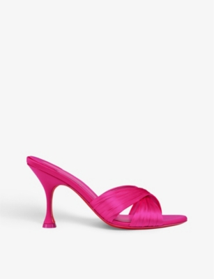 Christian Louboutin Nicol Is Back Crisscross Mule Sandals In Bolerose