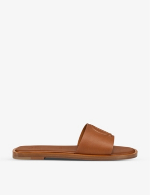 Varsicool Leather Slides in Brown - Christian Louboutin