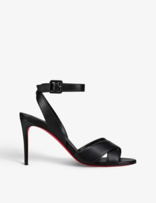 Christian Louboutin Mariza Crisscross Red Sole Sandals In Black