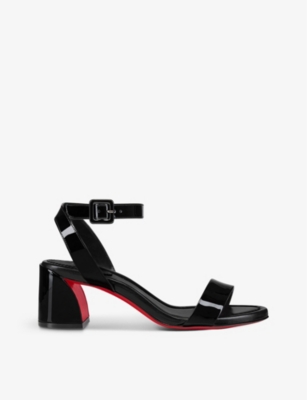 CHRISTIAN LOUBOUTIN: Miss Sabina 55 patent-leather heeled sandals