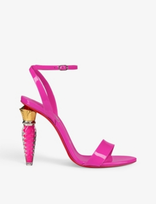 Christian Louboutin Womens Bolerose Lipgloss Queen 100 Patent-leather Heeled Sandals In Bolerose