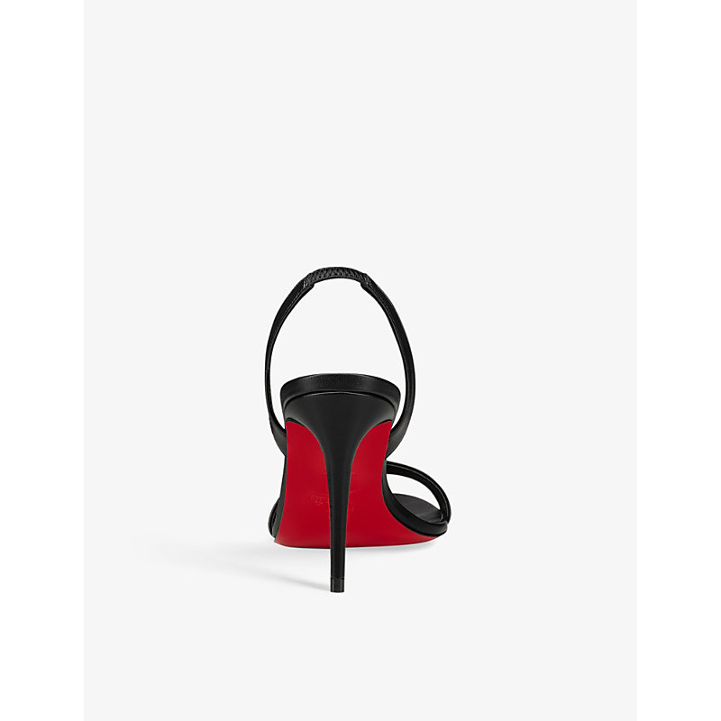 Shop Christian Louboutin Womens Black O Marilyn 85 Leather Heeled Sandals