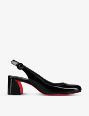 Shop Christian Louboutin Womens Black So Jane 55 Patent Leather Heels