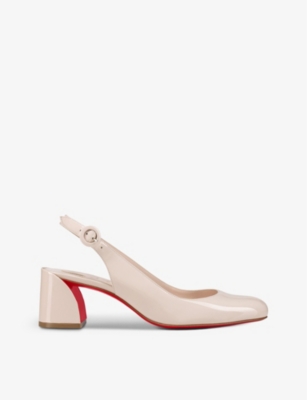 Christian Louboutin Womens Leche So Jane 55 Patent Leather Heels In Cream