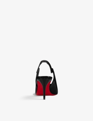 Christian Louboutin Hot Chick Sling 70 Patent Black Pumps In Black