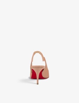 Christian Louboutin Women Hot Chick Patent Leather Slingback Decollete In Nude (lingerie)