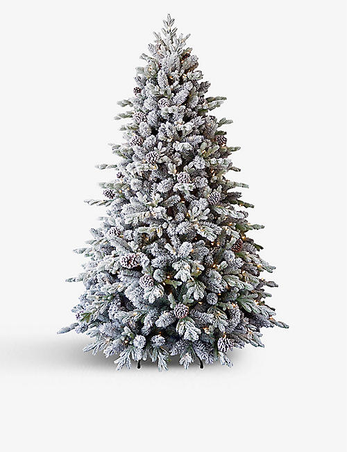 SELFRIDGES EDIT: Snowy Dorchester Pine artificial Christmas tree with LED lights 7.5ft