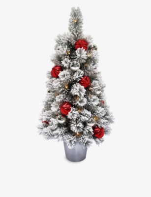 SELFRIDGES EDIT: Snowy Pine artificial Christmas tree with LED lights 3ft