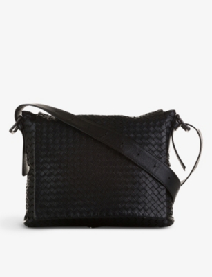Bottega Veneta Pre-owned Intrecciato Leather Crossbody Bag - Black