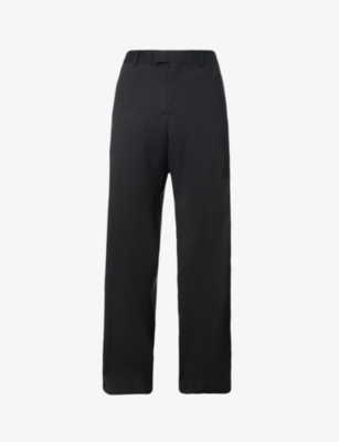 Raf Simons Pressed-crease Straight-leg Relaxed-fit Stretch-wool