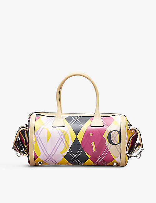 RESELFRIDGES: Pre-loved Dior Argyle coated-canvas satchel bag