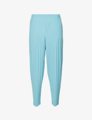 HOMME PLISSE ISSEY MIYAKE: Pleated relaxed-fit tapered-leg knitted trousers