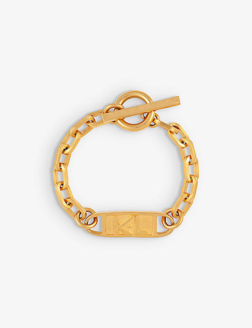 SUSAN CAPLAN: Pre-loved Karl Lagerfeld 24ct yellow gold-plated metal bracelet