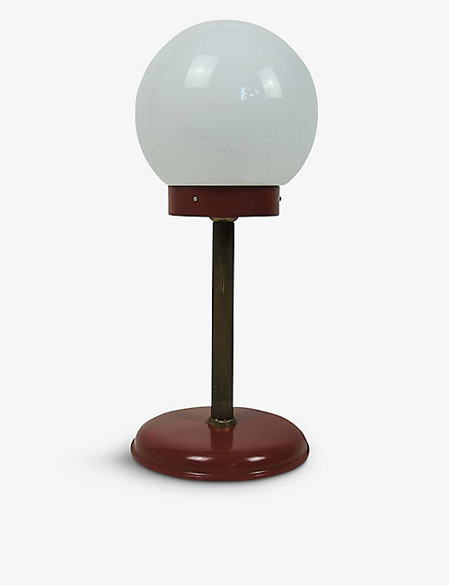 VINTERIOR: Pre-loved Globe 1970s metal, brass and glass table lamp 60cm