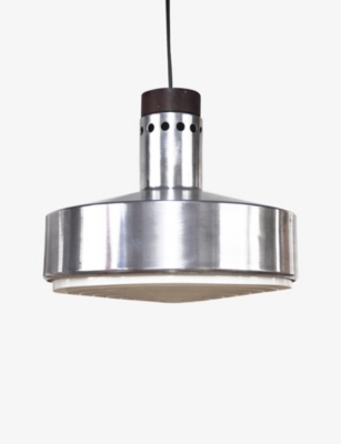 VINTERIOR: Pre-loved Danish pendant metal and teak ceiling light 30cm
