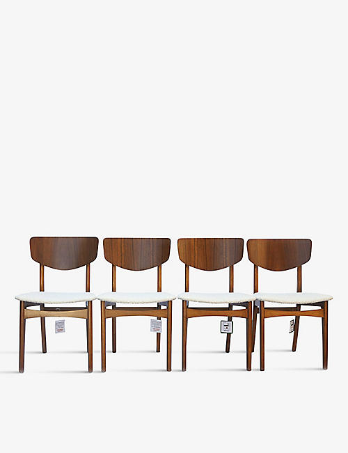 VINTERIOR: Pre-loved Afrormosia dining wooden chairs set of four