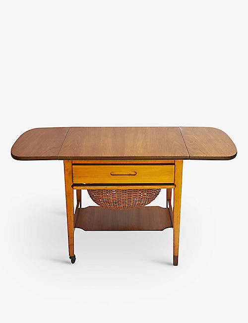 VINTERIOR: Pre-loved drop leaf wooden sewing table 65cm