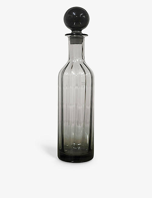 VINTERIOR: Pre-loved Wedgwood ribbed glass decanter 35cm