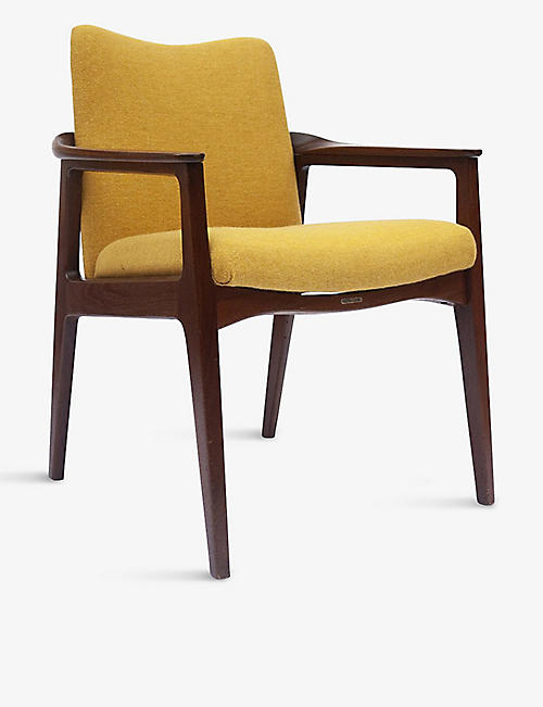 VINTERIOR: Danish wool and wooden armchair 80cm