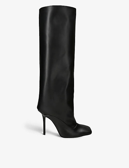 ATTICO: Sienna square-toe leather knee-high boots