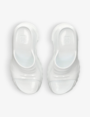 Shop Givenchy Women's White Marshmallow Patent-rubber Wedge Mules