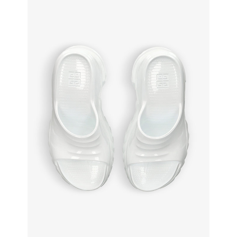 Shop Givenchy Womens White Marshmallow Patent-rubber Wedge Mules