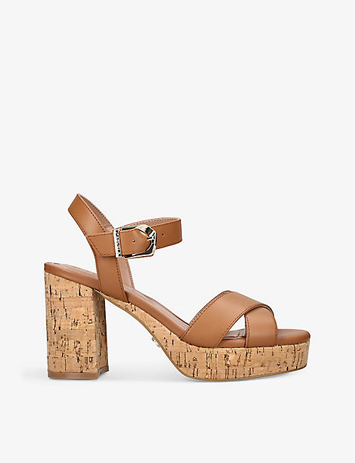 CARVELA: Serafina cross-strap heeled leather sandals