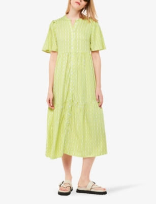 Shop Whistles Omens  Graphic-print Woven Maxi Dress In Multi-coloured