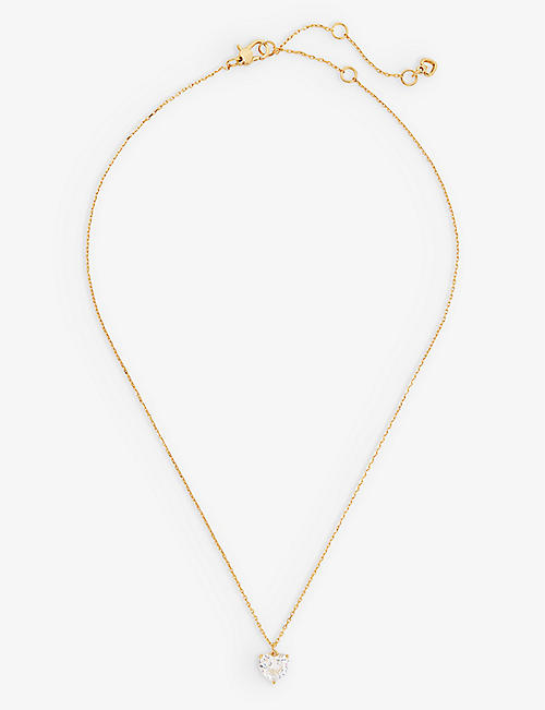 KATE SPADE NEW YORK: My Love April metal and cubic zirconia pendant necklace